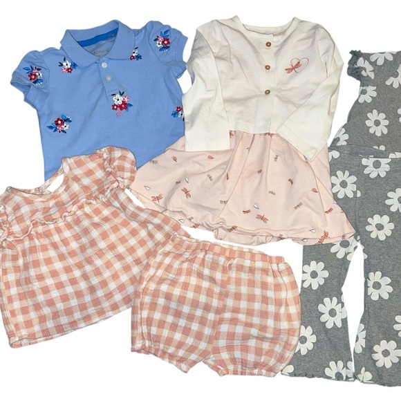 Kids Girls 12 Month Name Brand Clothing Set Bundle Bearpaw Adidas Seven Mankind - Picture 2 of 14